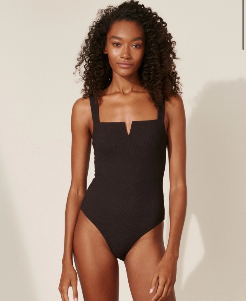 Textured Square Neck Swimsuit 