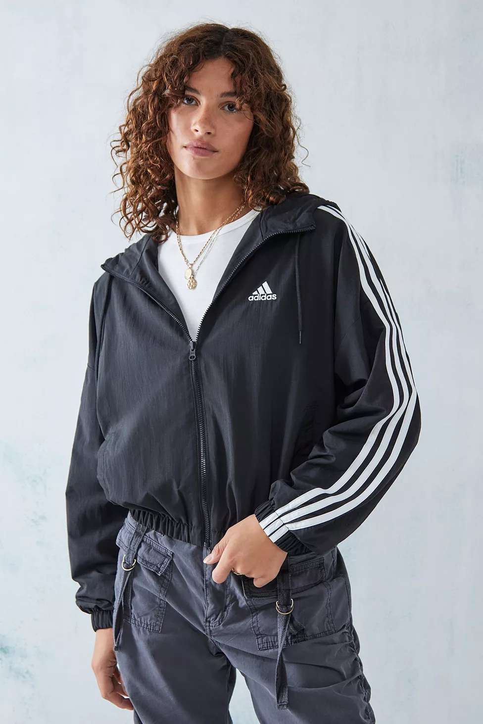 Adidas 3-stripes Woven Zip-up Hooded Track Top