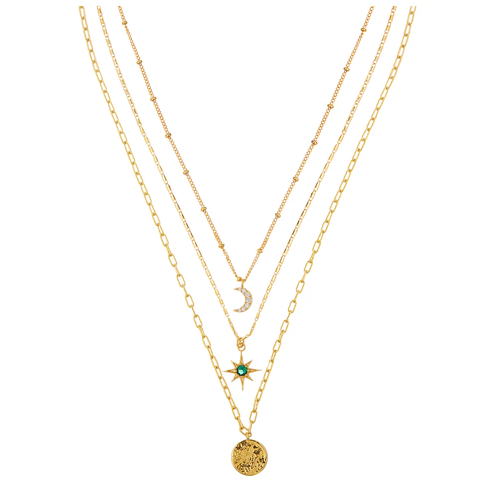 Celestial Charm 3-row Necklace