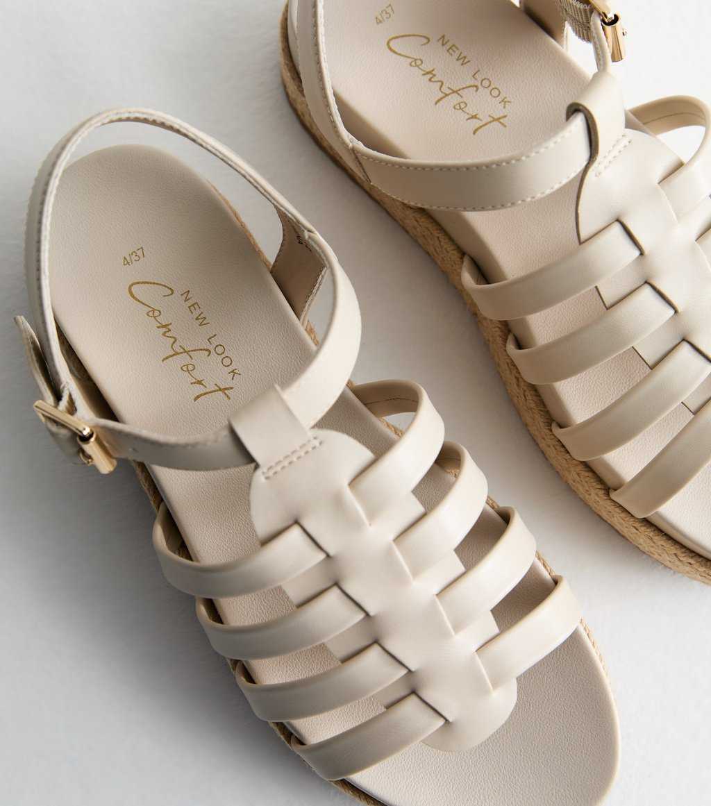 Leather Look Flatform Sandals