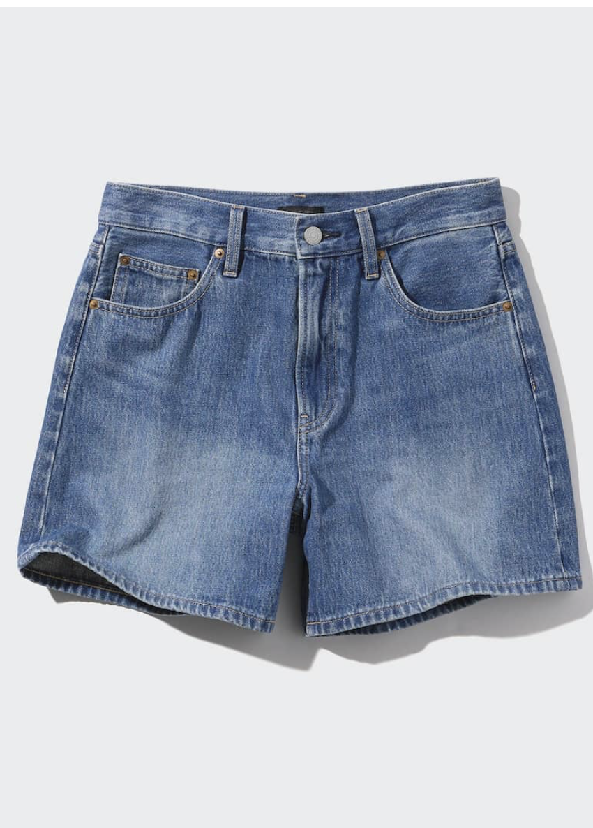 High Rise Baggy Denim Shorts
