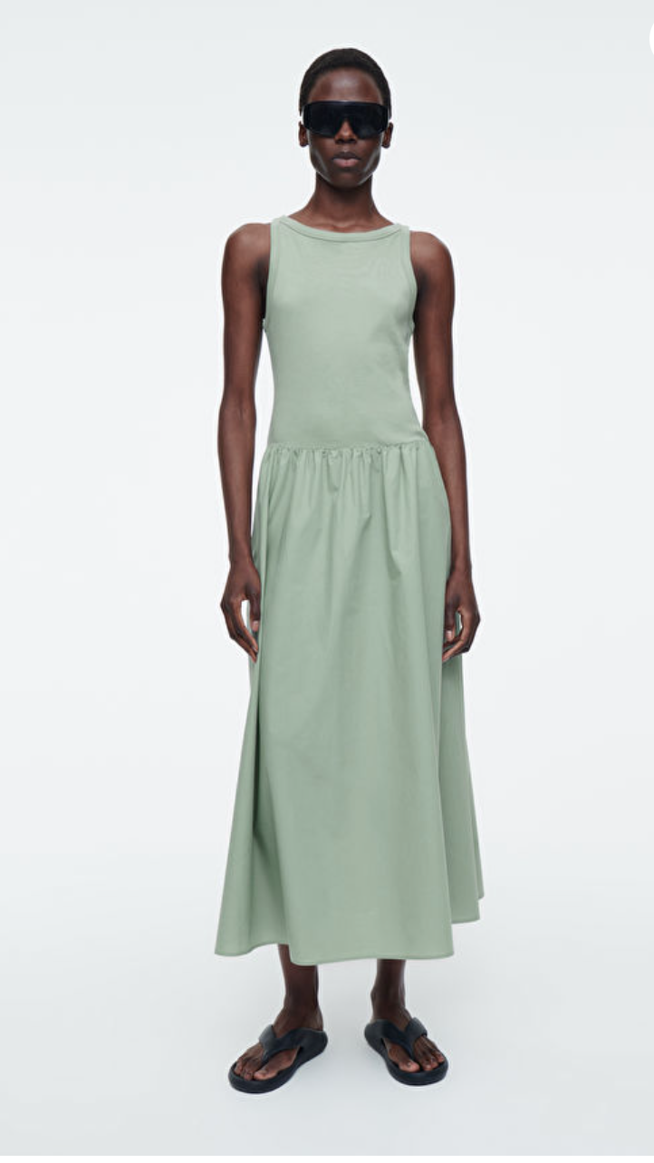 Cos — Contrast Panel Maxi Dress
