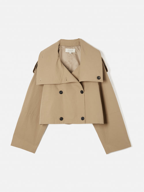 Jigsaw — Cropped Cotton Trench Jacket
