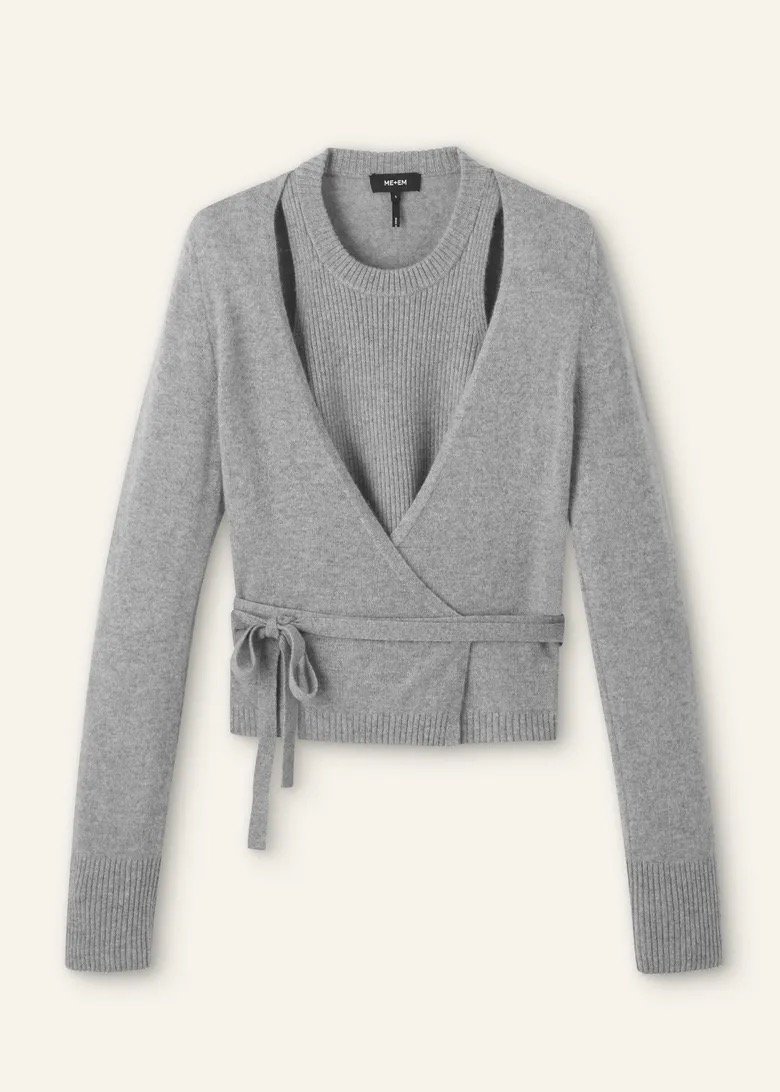Cashmere Layered Wrap Top