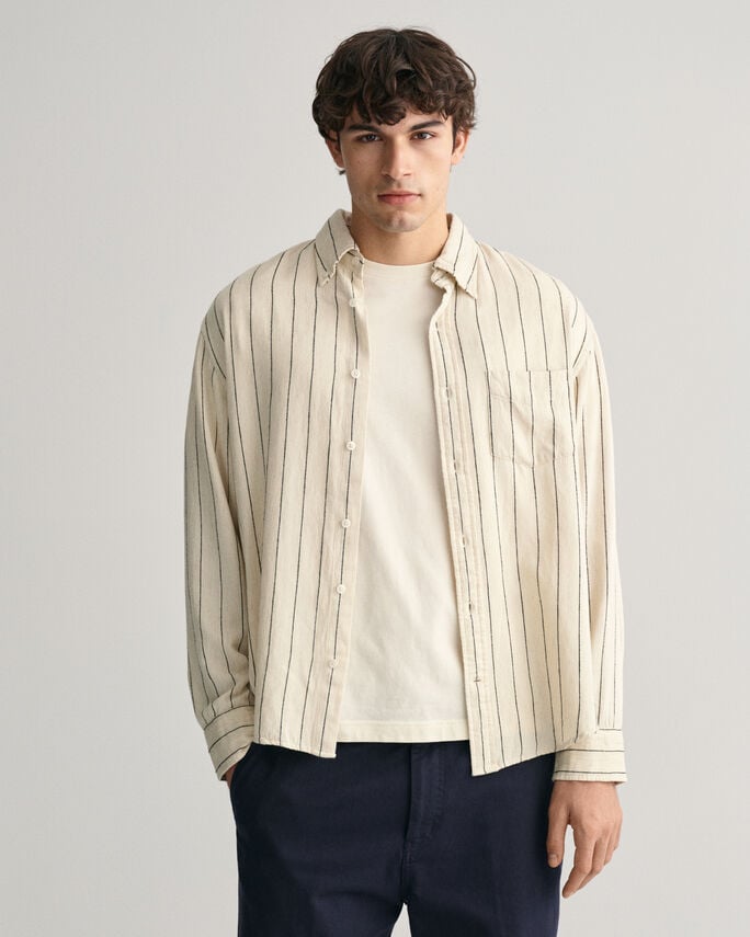 GANT — Relaxed Fit Slub Striped Shirt