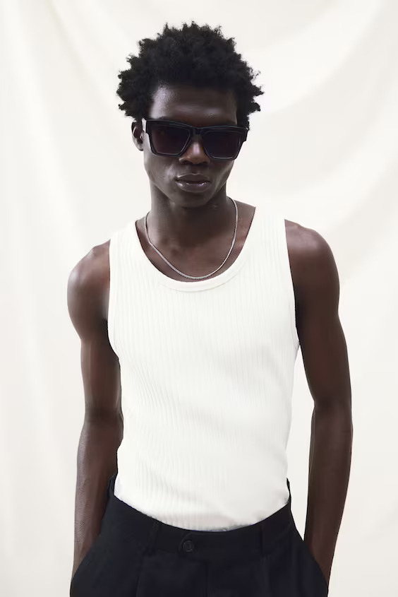 Slim Fit Wide-Ribbed Vest Top