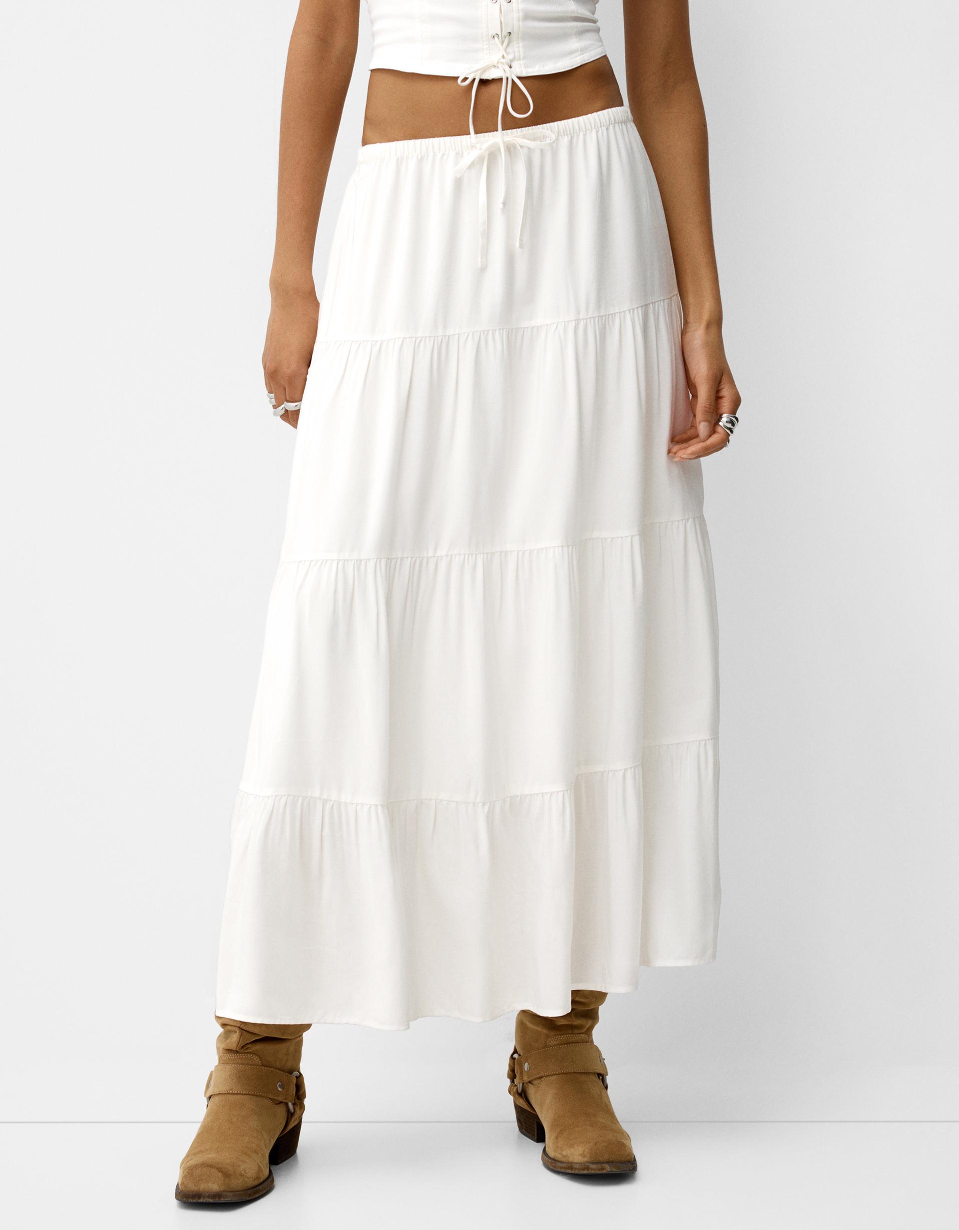 Bershka  — Midi Skirt With Elastic Waist 