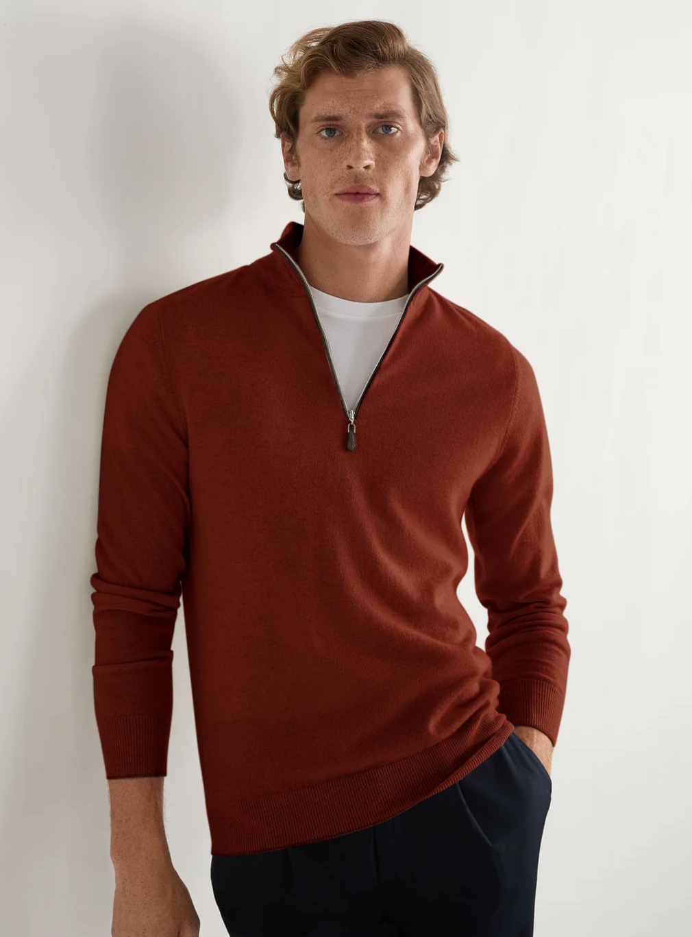 N.Peal — Men's Carnaby Half Zip Cashmere Jumper