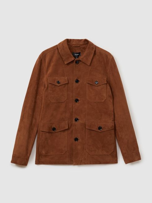 Clock Suede Front Pocket Jacket