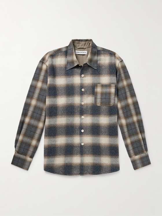Above Oversized Checked Cotton-Flannel Shirt