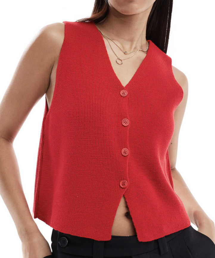 Knited V Neck Waistcoat 