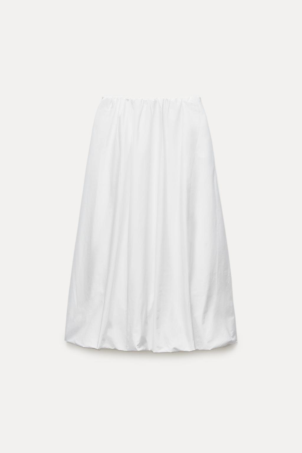 Balloon Hem Midi Skirt 