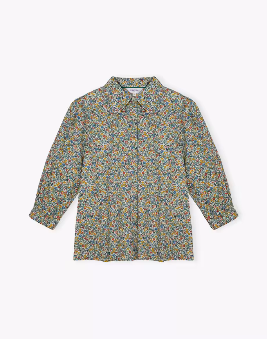 Brora — Liberty Print Organic Cotton Blouse 
