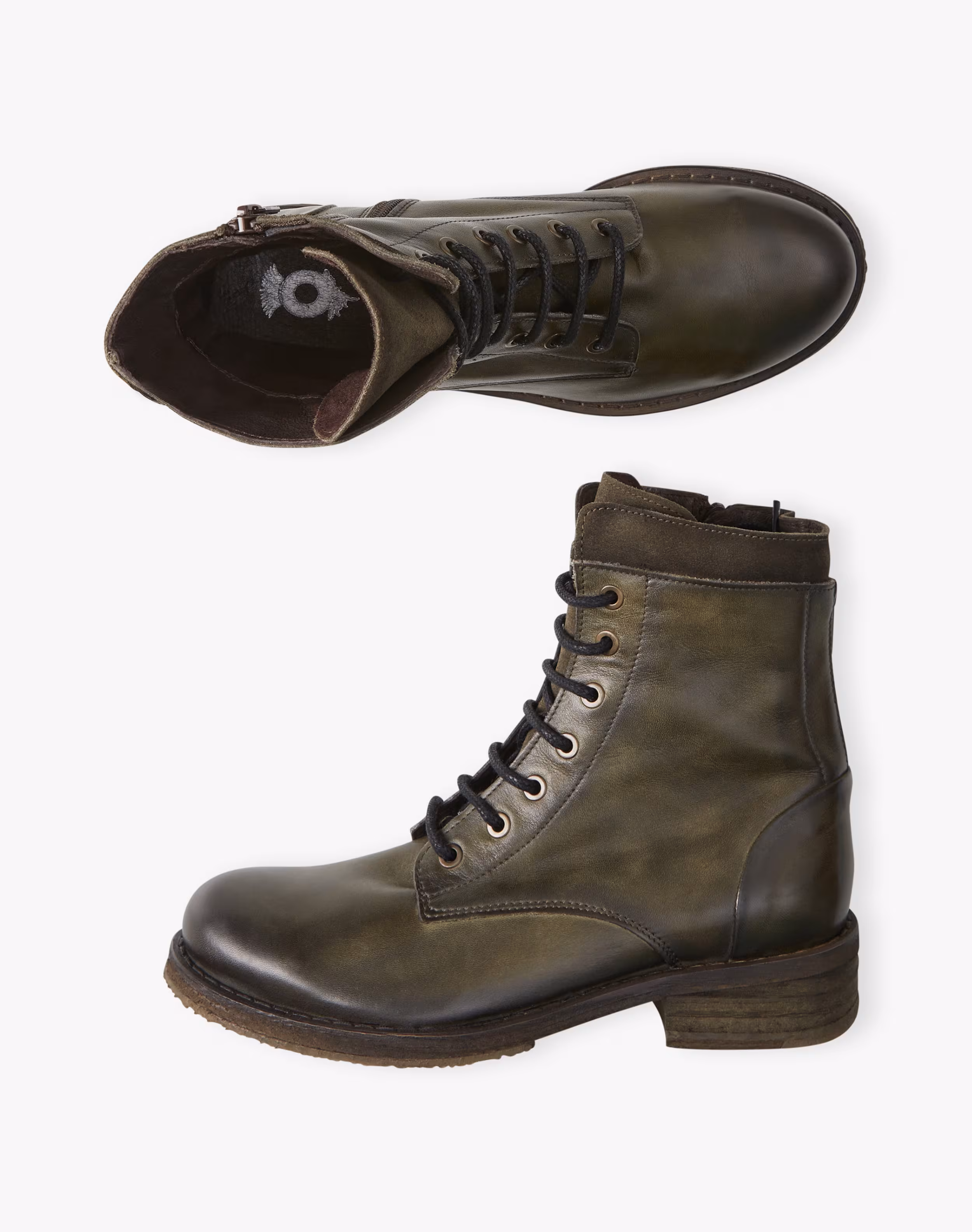 Leather Lace-Up Boots