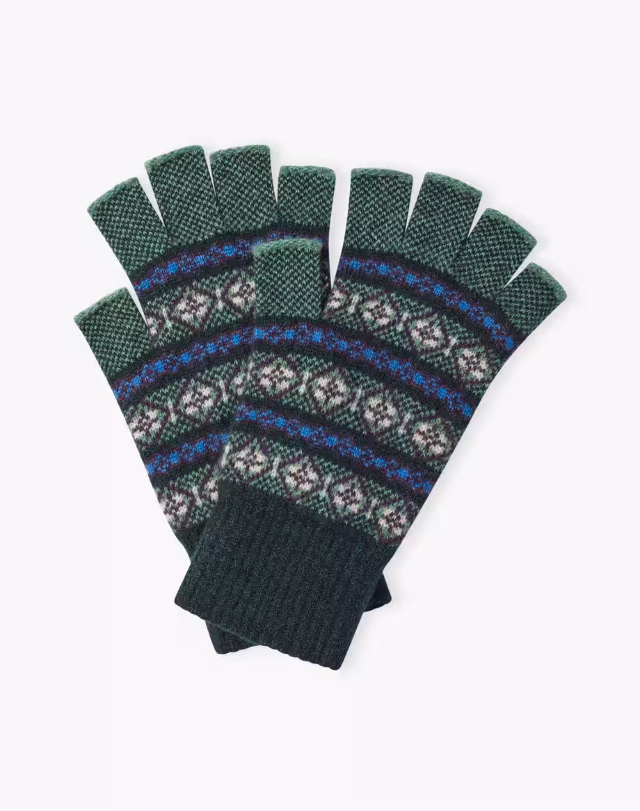 Brora — Women's Cashmere Folk Fingerless Gloves