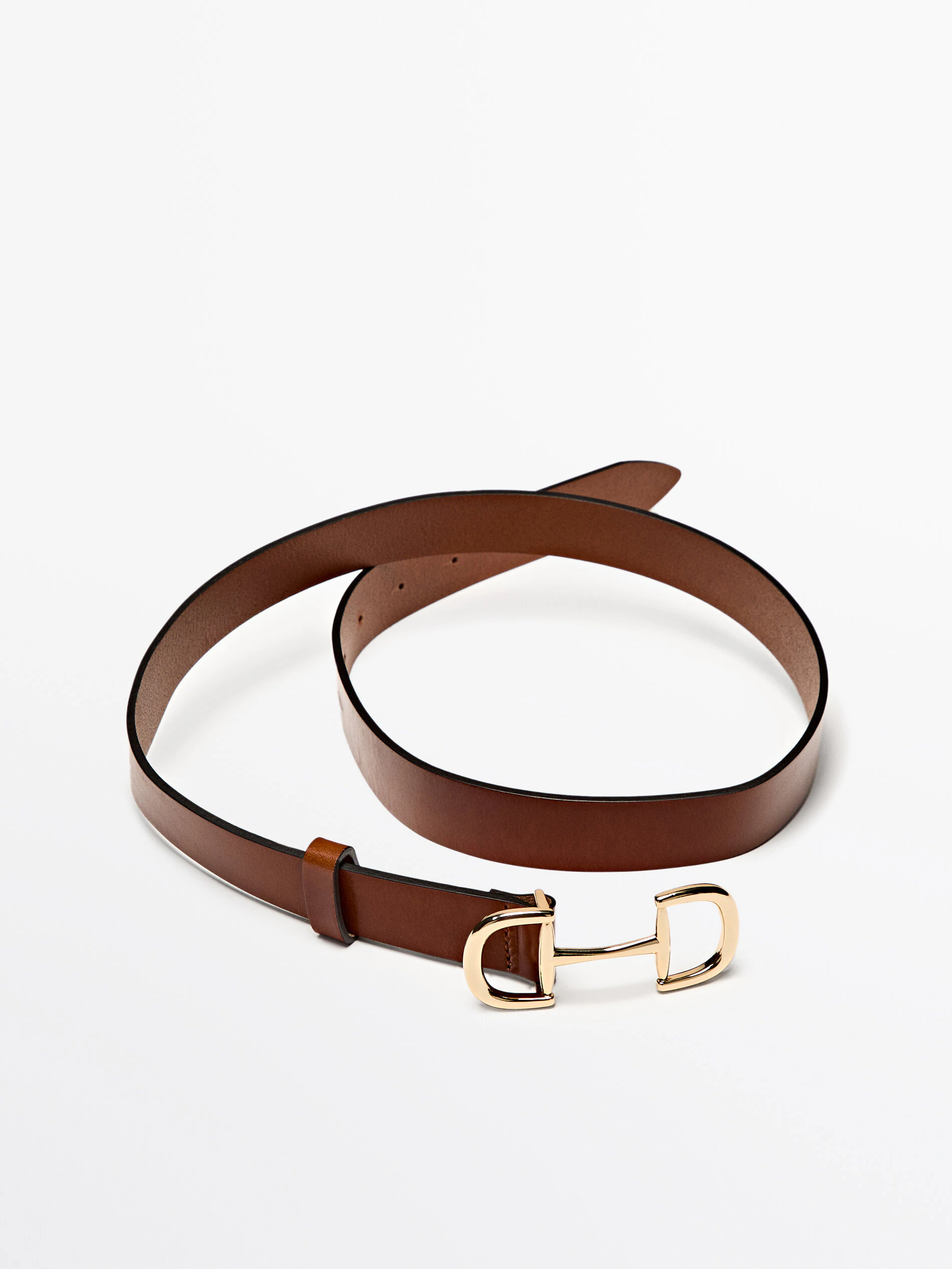 Leather Belt With Double Buckle