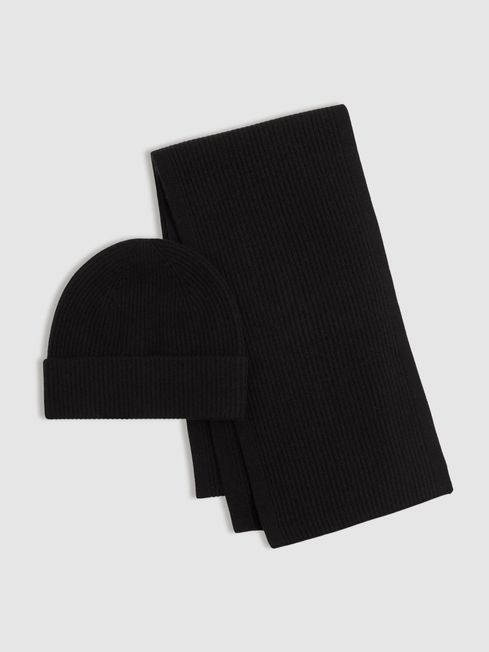 Merino Wool & cashmere — Ribbed Scarf And Beanie Set