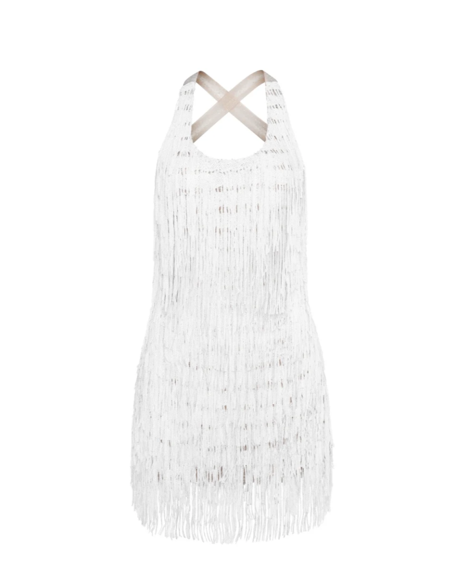 Lassvyn — Fringe Backless Mini Dress