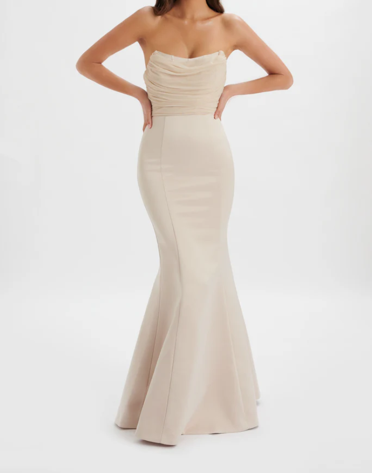 Lavish Alice  — Renata Bonded Satin Corset Maxi Dress