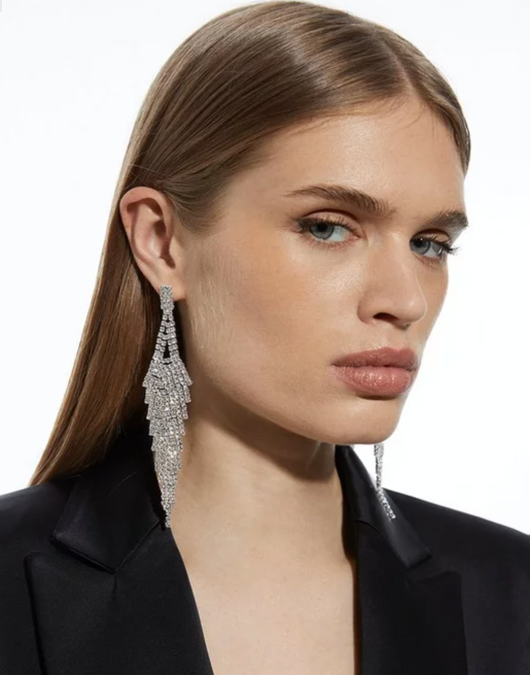 Premium Diamante Drop Long Earrings