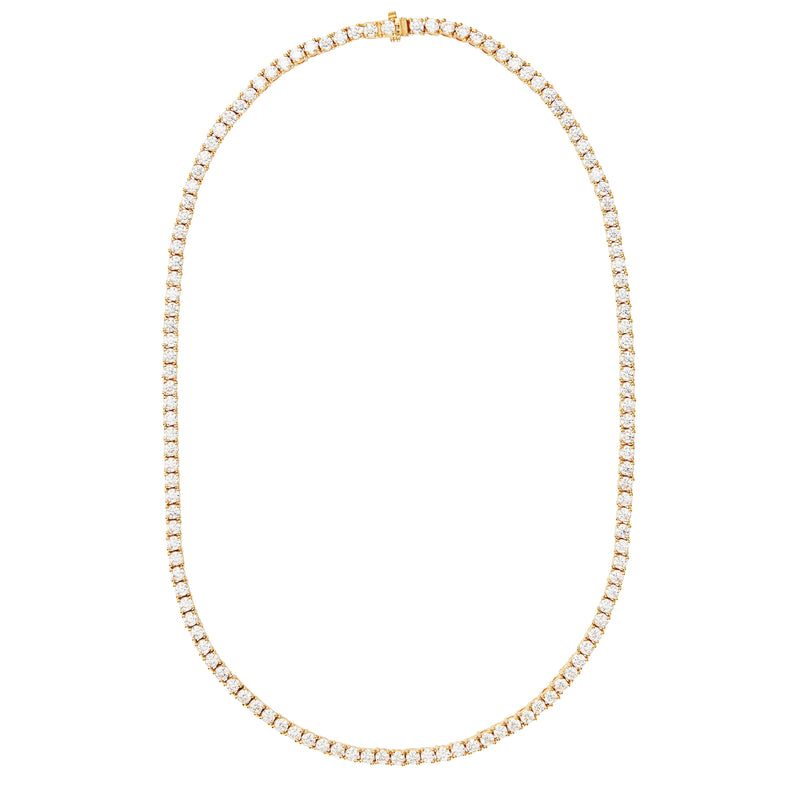 Rosie Fortescue — Gold Tennis NecklaceWith White Stones