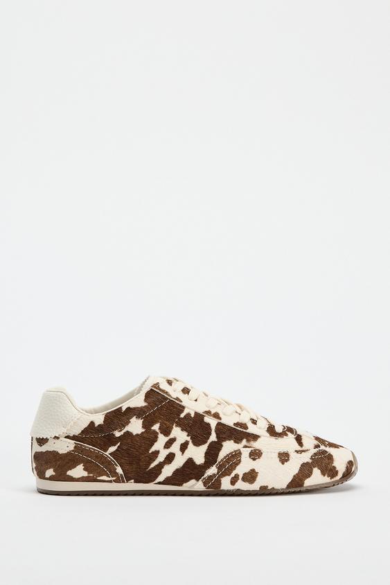 Animal Print Leather Trousers