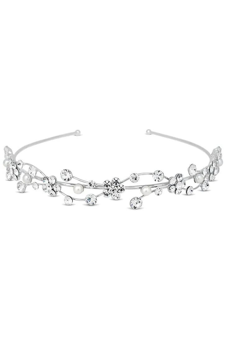 Jon Richard — Jon Richard Nina Crystal Flower And Pearl Waves Headband