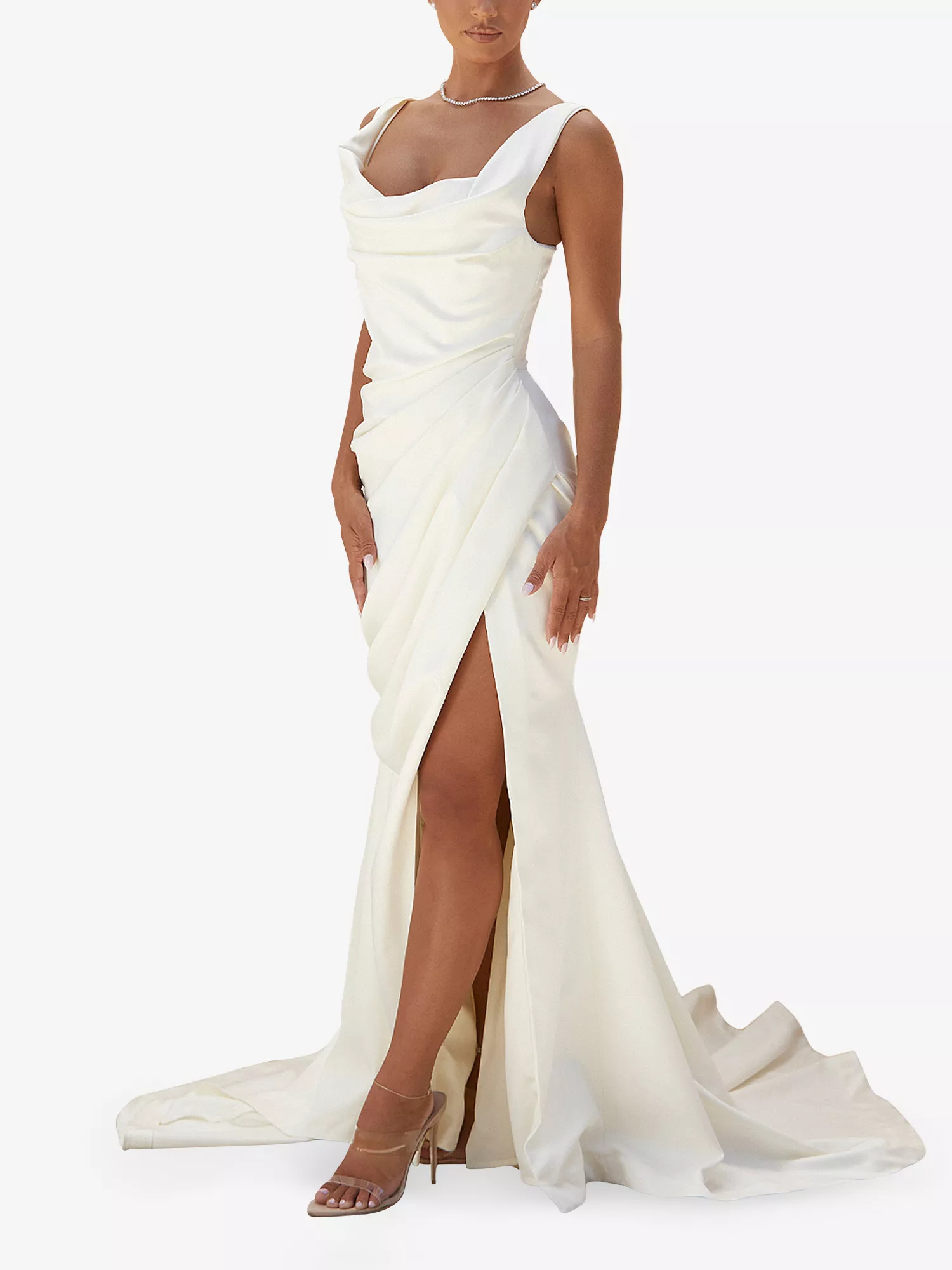 Delphine Sleeveless Satin Maxi Dress