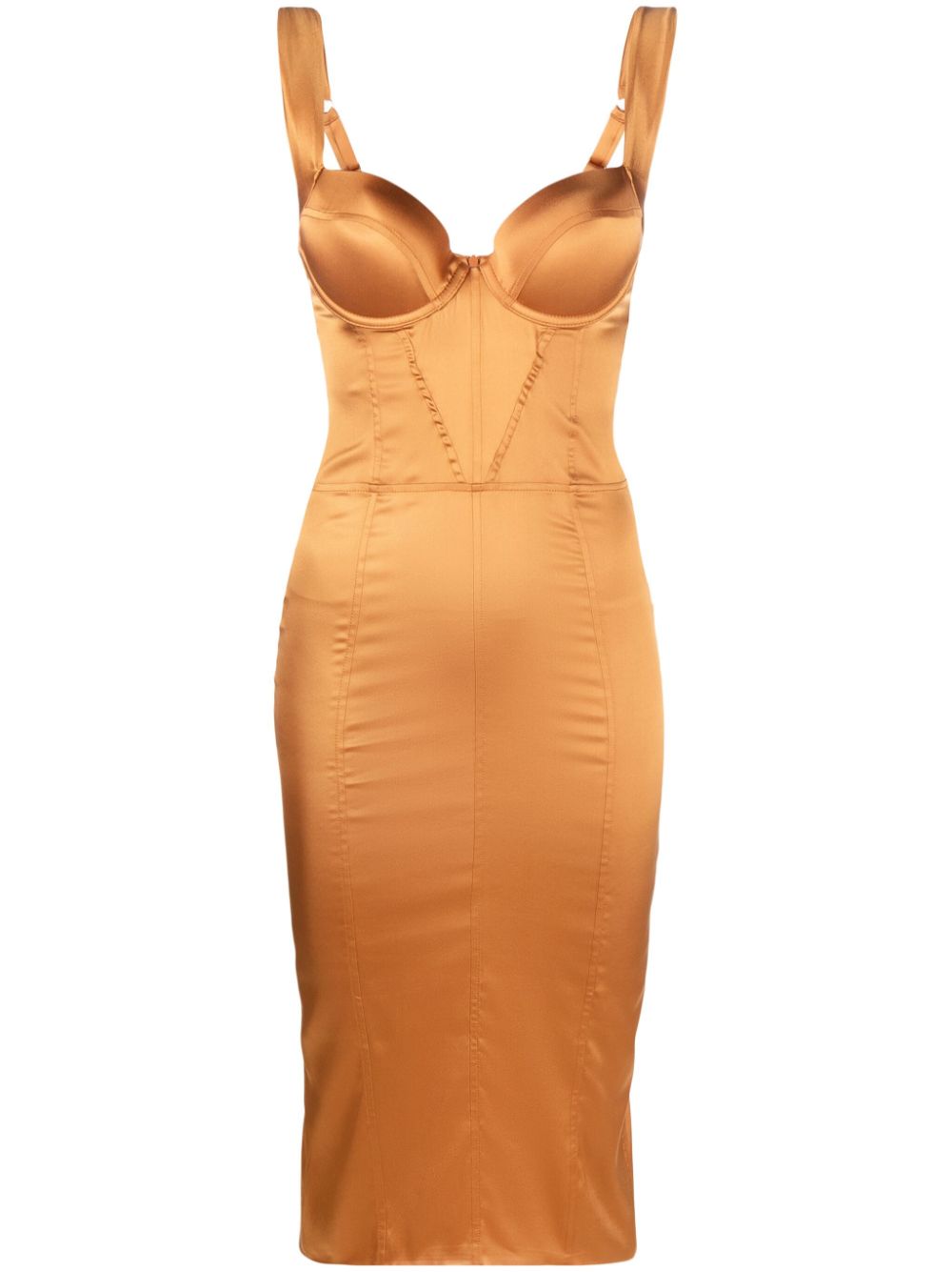 Noire Supreme — Corseted Silk-Blend Short Dress