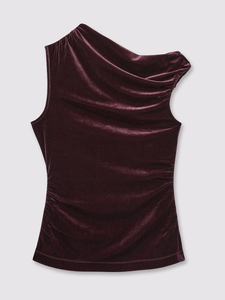 Velvet Drape Off-Shoulder Top
