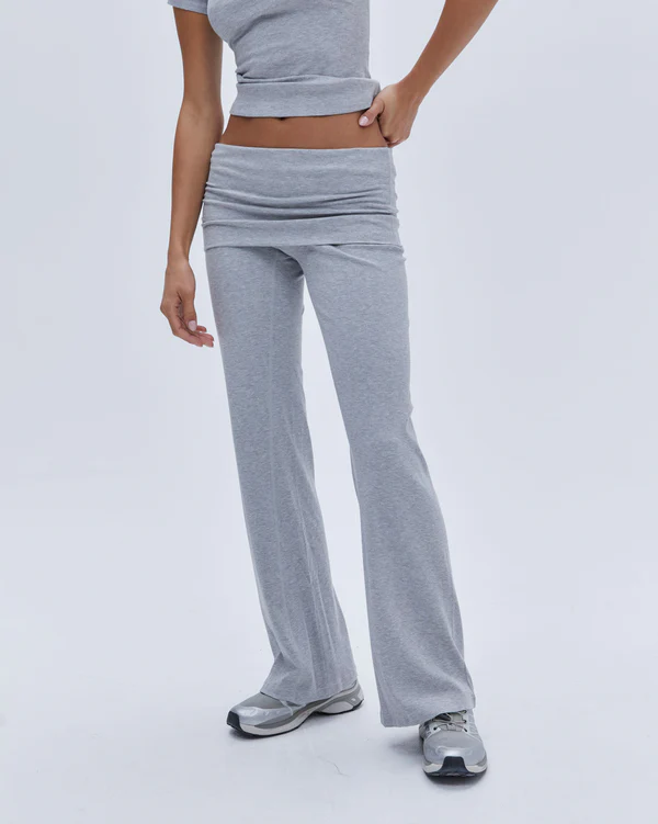 Rib Fold Over Pants