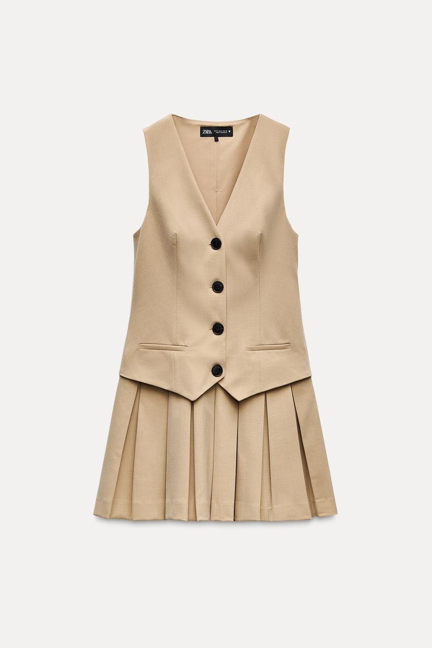 Box Pleat Waistcoat Dress