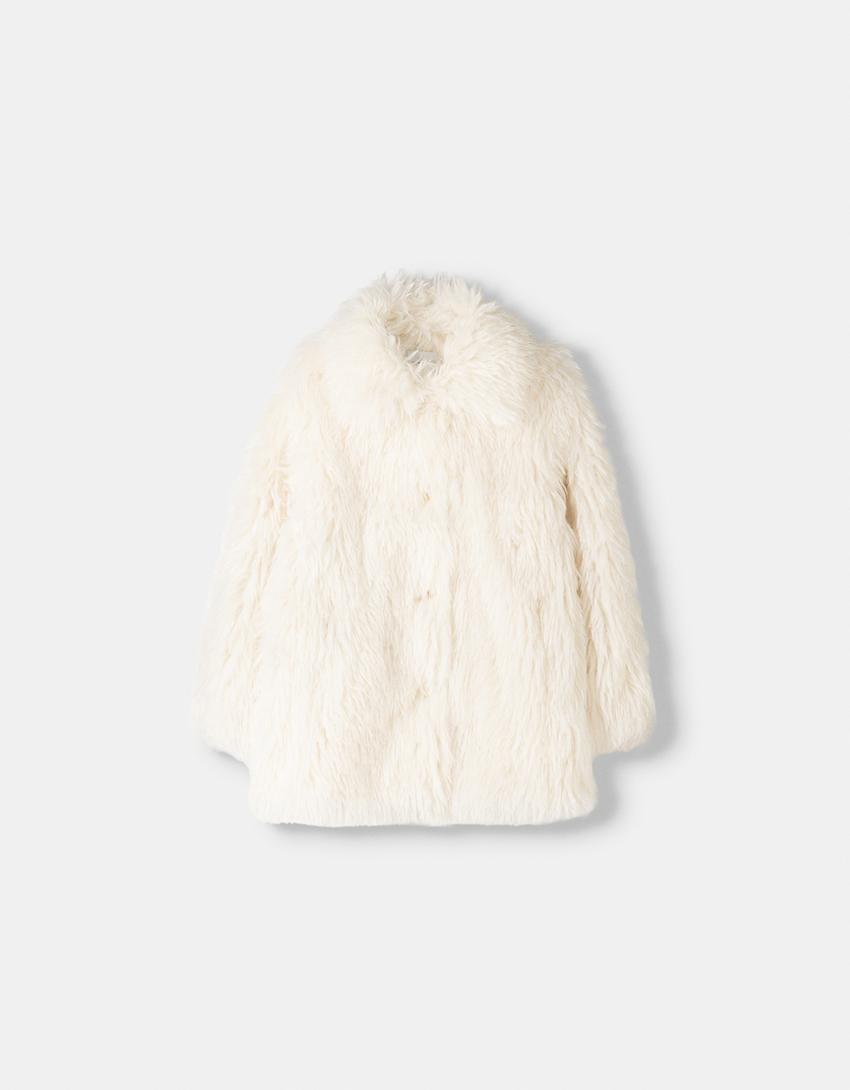 Bershka — Long Faux Fur Coat