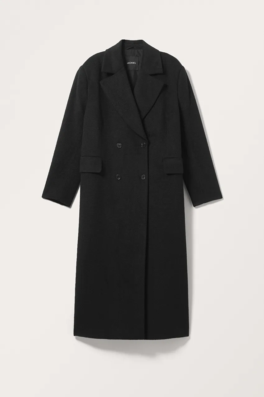 Monki — Long Oversized Double-Breasted Coat