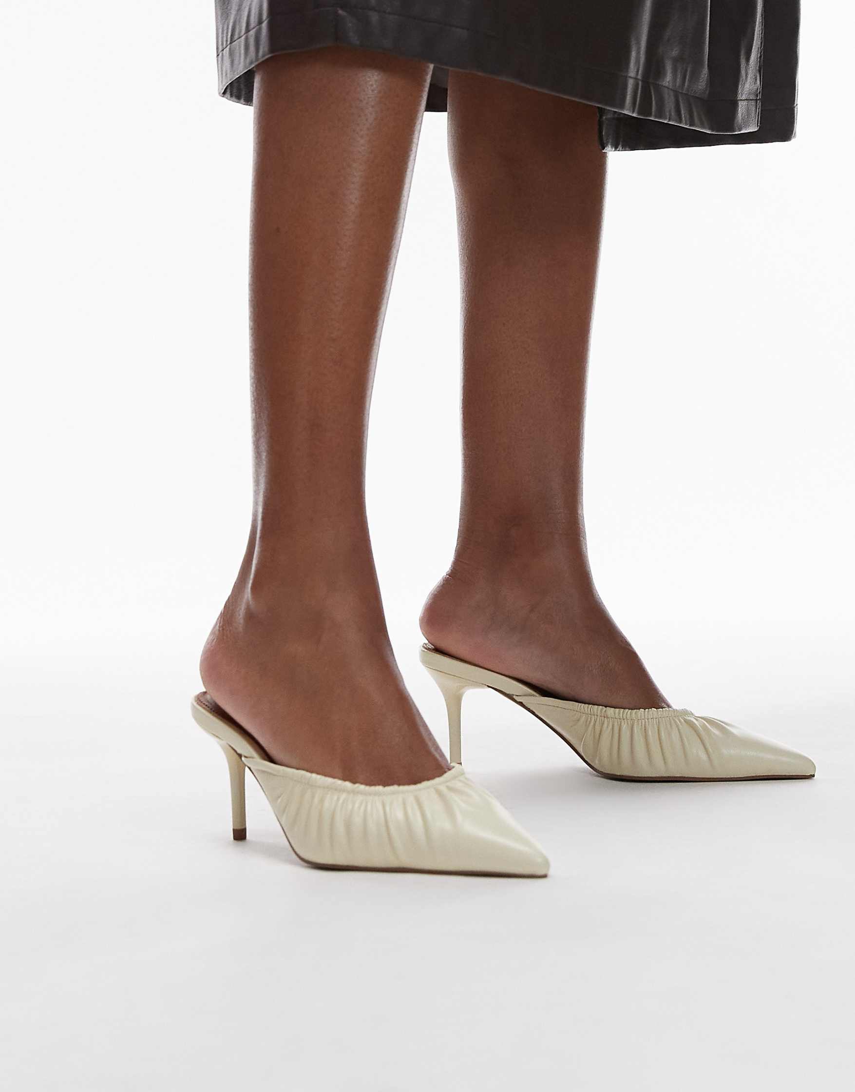 Dill Ruched Slip on Heels