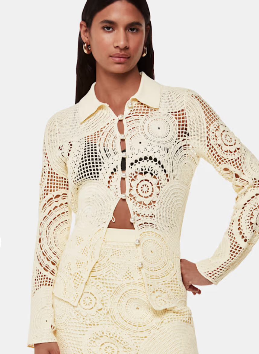 Whistles — Yellow Crochet Circle Shirt