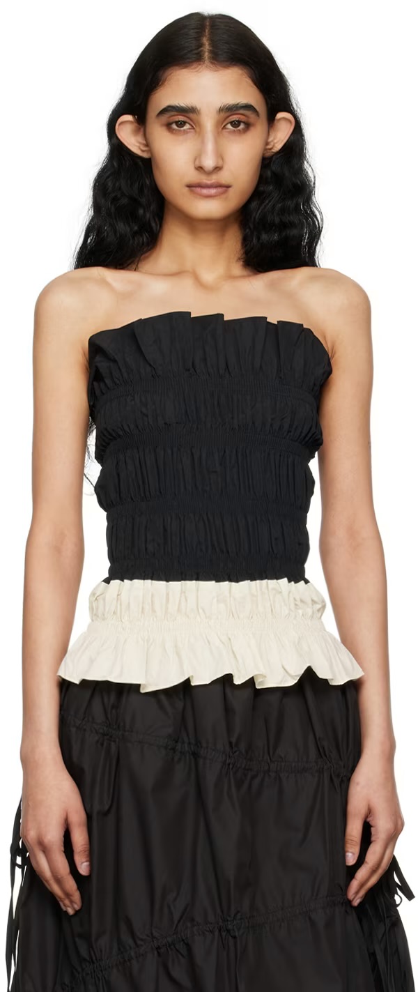 Black & Off-White Mono Tube Top