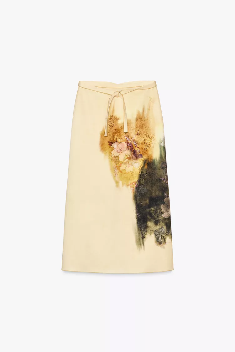 Zara — Printed Midi Skirt