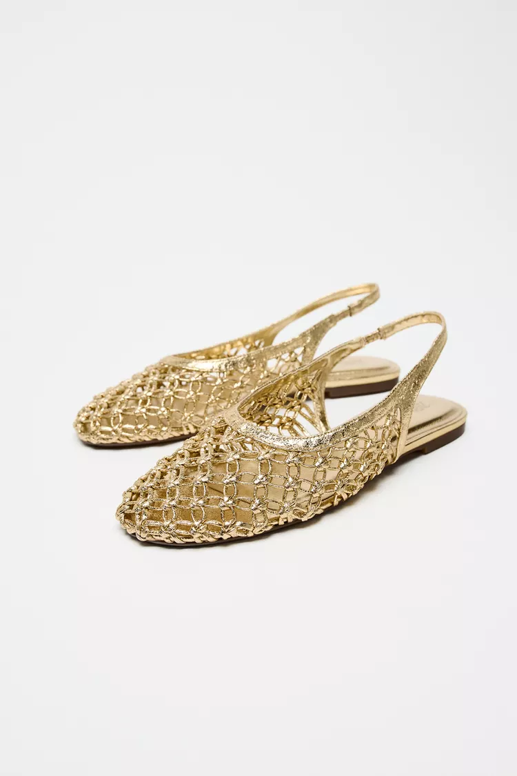 Metallic Slingback Shoes