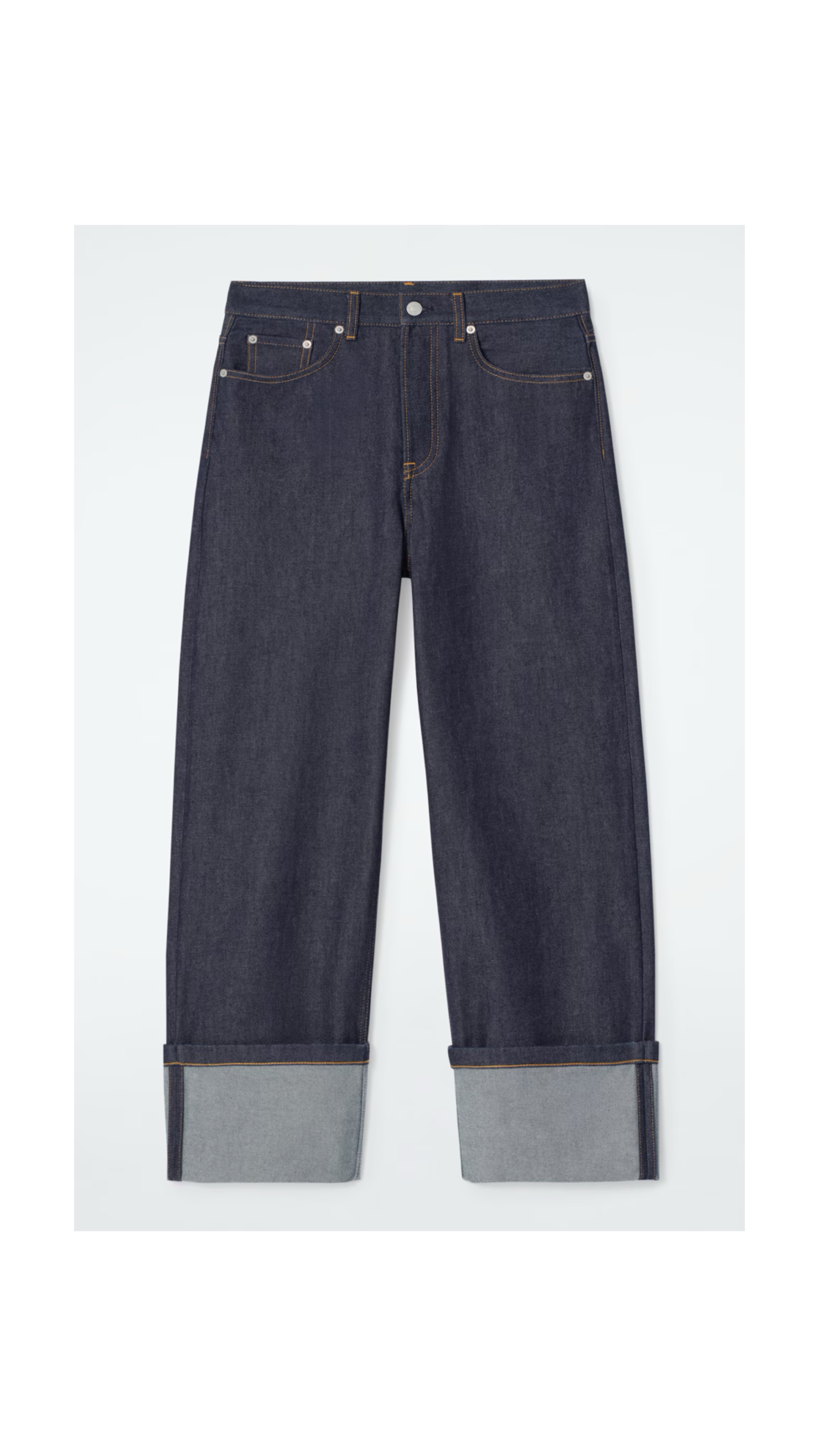 Facade Turn Up Straight Jeans