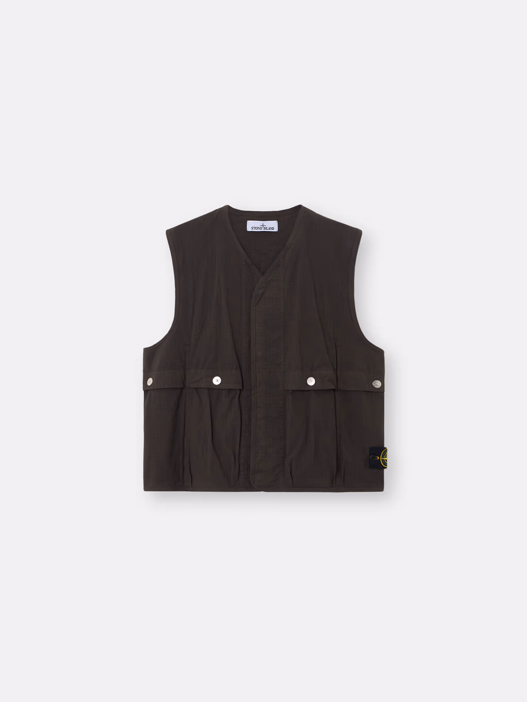 Stone Island — Vest With Cotton Ripstop Lining