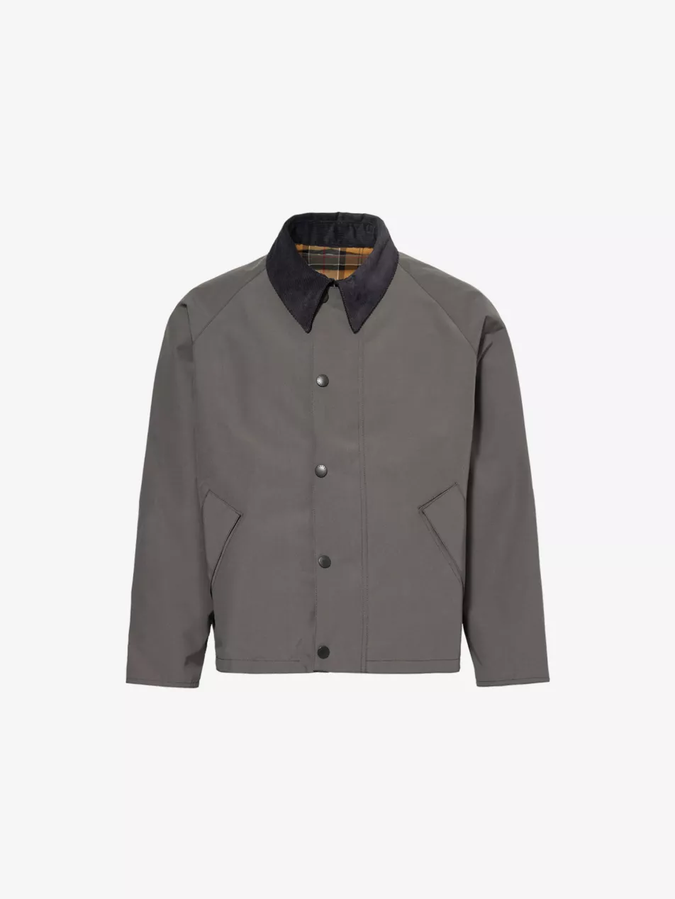 Corduroy-Collar Reversible Regular-Fit Woven Jacket