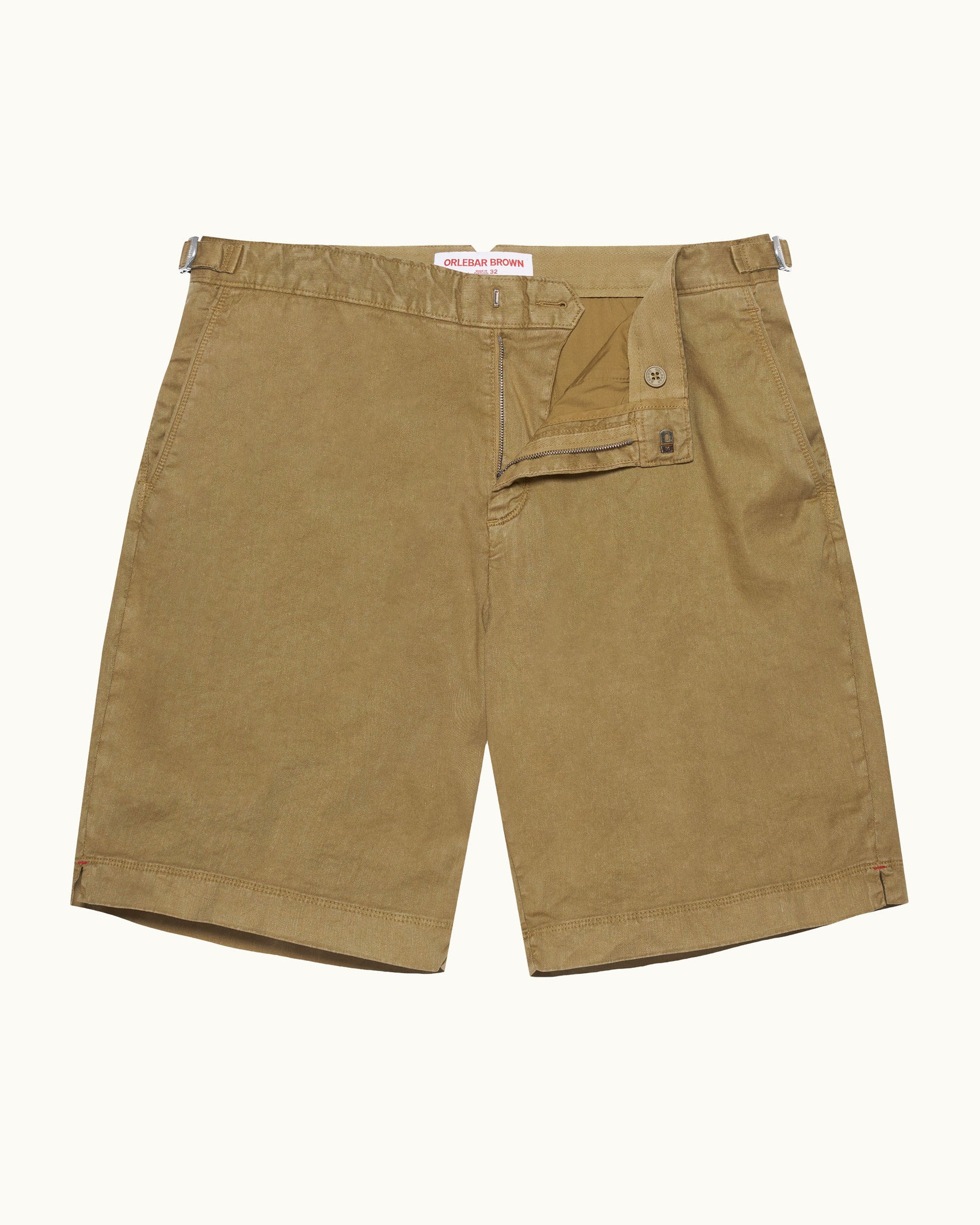 Dane Longer Length Garment Dyed Linen Blend Shorts